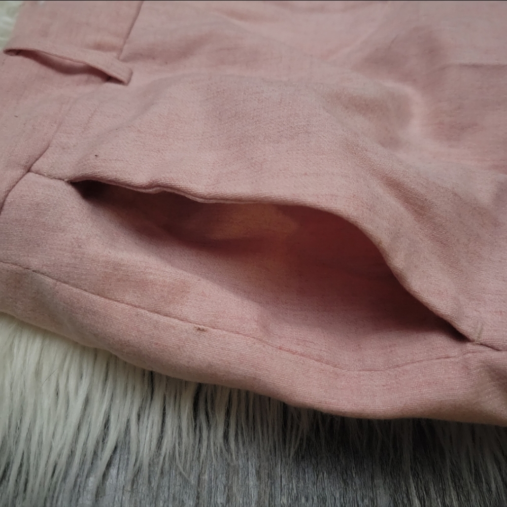 LOFT Pink Heathered Wool Blend wide leg trouser size 4 - Picture 2 of 12